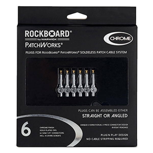 RockBoard PatchWorks Solderless Plugs, 6 pcs. - Chrome - Gambar 6